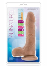 Load image into Gallery viewer, Au Naturel Mister Perfect Dildo with Balls - Brown/Caramel - 8.5in
