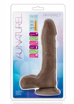 Load image into Gallery viewer, Au Naturel Mister Perfect Dildo with Balls - Chocolate - 8.5in
