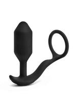 Load image into Gallery viewer, B-Vibe Vibrating Snug and Tug Rechargeable Silicone Cock Ring Andamp; Anal Plug - Black - Medium
