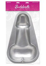 Load image into Gallery viewer, Bachelorette Party Favors Pecker Cake Pan - Silver - 10in X 6in
