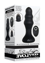 Load image into Gallery viewer, Backdoor Banger Silicone Rechargeable Anal Vibrator with Remote Control - Black