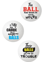 Load image into Gallery viewer, Balls Deep Funny Slogan Golf Balls (3 Pack) - Assorted
