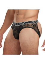Load image into Gallery viewer, Banana Cabana Lace Nights Open Back Brief - Black - Large/Medium
