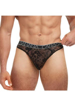 Load image into Gallery viewer, Banana Cabana Lace Nights Thong - Black - Large/Medium

