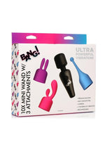 Load image into Gallery viewer, Bang! 10x Mini Wand Set Rechargeable Silicone Vibrator with 3 Attachments - Assorted Colors