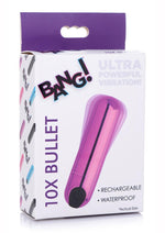 Load image into Gallery viewer, Bang! 10x Vibrating Metallic Rechargeable Bullet Vibrator - Purple
