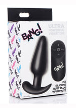 Load image into Gallery viewer, Bang! 21x Vibrating Silicone Rechargeable Butt Plug with Remote Control - Black
