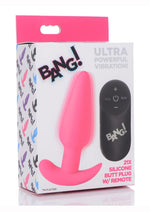 Load image into Gallery viewer, Bang! 21x Vibrating Silicone Rechargeable Butt Plug with Remote Control - Pink
