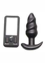Load image into Gallery viewer, Bang 25x Rechargeable Silicone Swirl Anal Plug with Remote Control - Black
