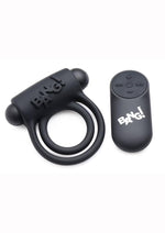 Load image into Gallery viewer, Bang! Silicone Rechargeable Cock Ring and Bullet with Remote Control - Black
