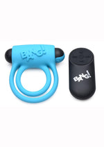 Load image into Gallery viewer, Bang! Silicone Rechargeable Cock Ring and Bullet with Remote Control - Blue
