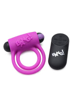 Load image into Gallery viewer, Bang! Silicone Rechargeable Cock Ring and Bullet with Remote Control - Purple
