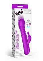 Load image into Gallery viewer, Bang! Thrusting Rechargeable Silicone Rabbit Vibrator - Purple
