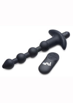Load image into Gallery viewer, Bang! Vibrating Silicone Rechargeable Anal Beads with Remote Control - Black
