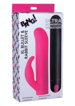 Load image into Gallery viewer, Bang! XL Bullet and Rabbit Silicone Sleeve - Pink - Set
