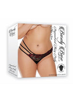 Load image into Gallery viewer, Barely Bare Asymmetrical Thong Panty - Black - Plus Size/Queen
