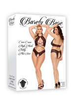 Load image into Gallery viewer, Barely Bare Criss-Cross High Neck Teddy - Black - Plus Size/Queen
