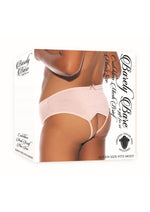 Load image into Gallery viewer, Barely Bare Crotchless Mesh Brief - Peach/Pink - Plus Size/Queen
