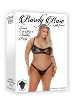 Load image into Gallery viewer, Barely Bare Demi Cup and Cheekless Panty - Black - Plus Size/Queen - 2pc

