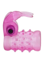 Load image into Gallery viewer, Basic Essentials Stretchy Vibrating Bunny Enhancer Cock Ring with Clitoral Stimulation
