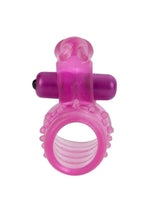 Load image into Gallery viewer, Basic Essentials Stretchy Vibrating Bunny Enhancer Cock Ring with Clitoral Stimulation
