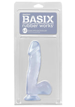Load image into Gallery viewer, Basix Rubber Works 6.5in Dong with Suction Cup Waterproof - Clear
