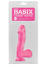 Load image into Gallery viewer, Basix Rubber Works 6.5in Dong with Suction Cup Waterproof - Pink
