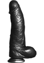 Load image into Gallery viewer, BBC Big Black Cock Phat Boy Realistic Dildo with Balls - Black - 10in