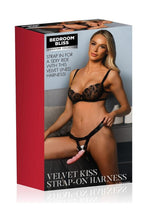 Load image into Gallery viewer, Bedroom Bliss Velvet Kiss Strap-On Harness - Black

