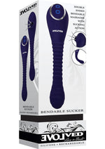 Load image into Gallery viewer, Bendable Sucker Dual End Silicone Rechargeable Vibrator - Purple
