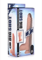 Load image into Gallery viewer, Big Shot Silicone Vibrating and Twirling Remote Control Rechargeable Dildo with Balls - Vanilla - 8in
