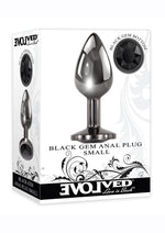 Load image into Gallery viewer, Black Gem Anal Plug - Black/Metal - Small