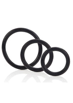 Load image into Gallery viewer, Black Rubber Cock Rings - Black - 3 Piece Set
