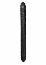 Load image into Gallery viewer, Black Veined Double Dildo - Black - 18in
