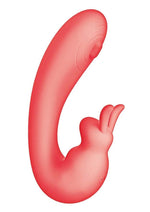Load image into Gallery viewer, Blaze Bunny Thumper Rechargeable Silicone Vibrator - Coral/Orange
