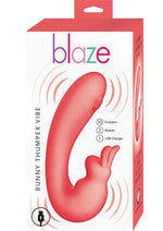 Load image into Gallery viewer, Blaze Bunny Thumper Rechargeable Silicone Vibrator - Coral/Orange
