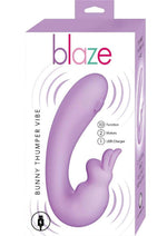 Load image into Gallery viewer, Blaze Bunny Thumper Rechargeable Silicone Vibrator - Lavender/Purple
