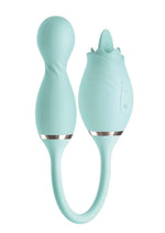 Load image into Gallery viewer, Blaze Exciter Rechargeable Silicone Dual Stimulating Vibrator - Aqua/Blue
