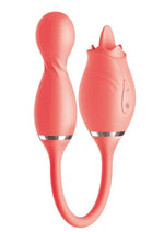Load image into Gallery viewer, Blaze Exciter Rechargeable Silicone Dual Stimulating Vibrator - Coral/Orange
