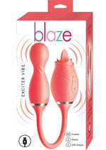 Load image into Gallery viewer, Blaze Exciter Rechargeable Silicone Dual Stimulating Vibrator - Coral/Orange
