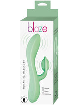 Load image into Gallery viewer, Blaze Romantic Rechargeable Silicone Vibrator - Aqua/Blue
