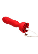 Load image into Gallery viewer, Bloomgasm Rose Delight Rechargeable Silicone Thrusting Vibrator
