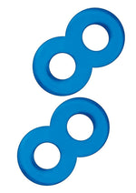 Load image into Gallery viewer, Blue Line Duo Cock and Ball Stamina Enhancement Ring - Blue - 2 Pack
