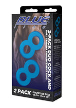 Load image into Gallery viewer, Blue Line Duo Cock and Ball Stamina Enhancement Ring - Blue - 2 Pack
