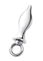 Load image into Gallery viewer, Blue Line Metal Tapered Butt Plug with Loop Hardware 2.5in - Stainless