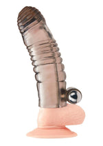 Load image into Gallery viewer, Blue Line Vibrating Penis Enhancing Sleeve Extension

