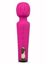 Load image into Gallery viewer, Lush Allana Velvet Rechargeable Silicone Wand Vibrator - Magenta/Purple/Rose Gold