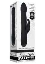 Load image into Gallery viewer, Bodacious Bunny Rechargeable Silicone Rabbit Vibrator - Black