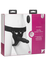 Load image into Gallery viewer, Body Extensions Be Aroused Silicone Strap-On Rechargeable Vibrating Harness with Slim Dildo and Remote - Black - 7in - 2 Piece Set
