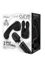 Load image into Gallery viewer, Bodywand Curve Silicone G-Spot and Clitoral Attachment - Black - Set
